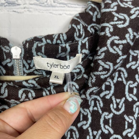 Tyler Böe Chain Link Shift Print Dress Women’s XL Preppy Career Office Chic - Picture 5 of 12